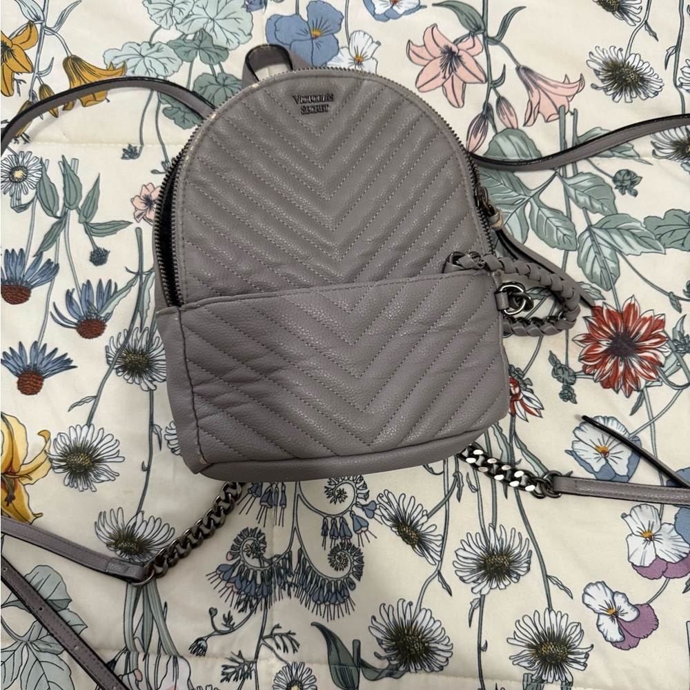 Victoria's Secret Taupe Quilted Backpack